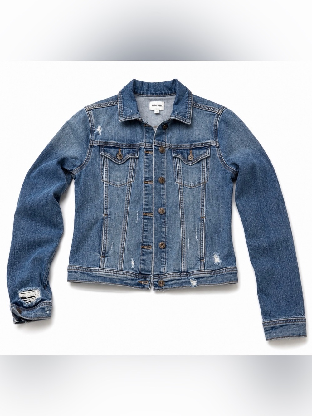 Classic Blue Distressed Denim Jacket | Women S Jean Jacket | Layering Essential